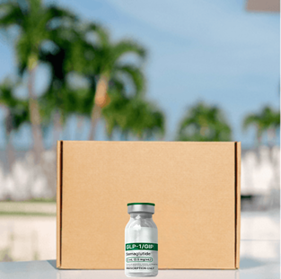 Legacy Meds compounded tirzepatide vial with shipping box