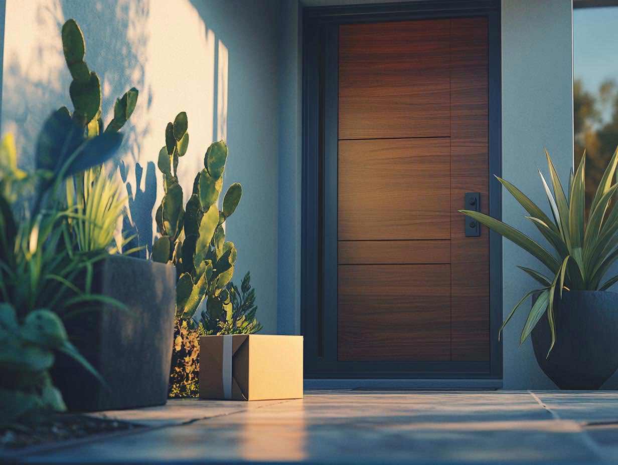 Medication package delivered to a front door